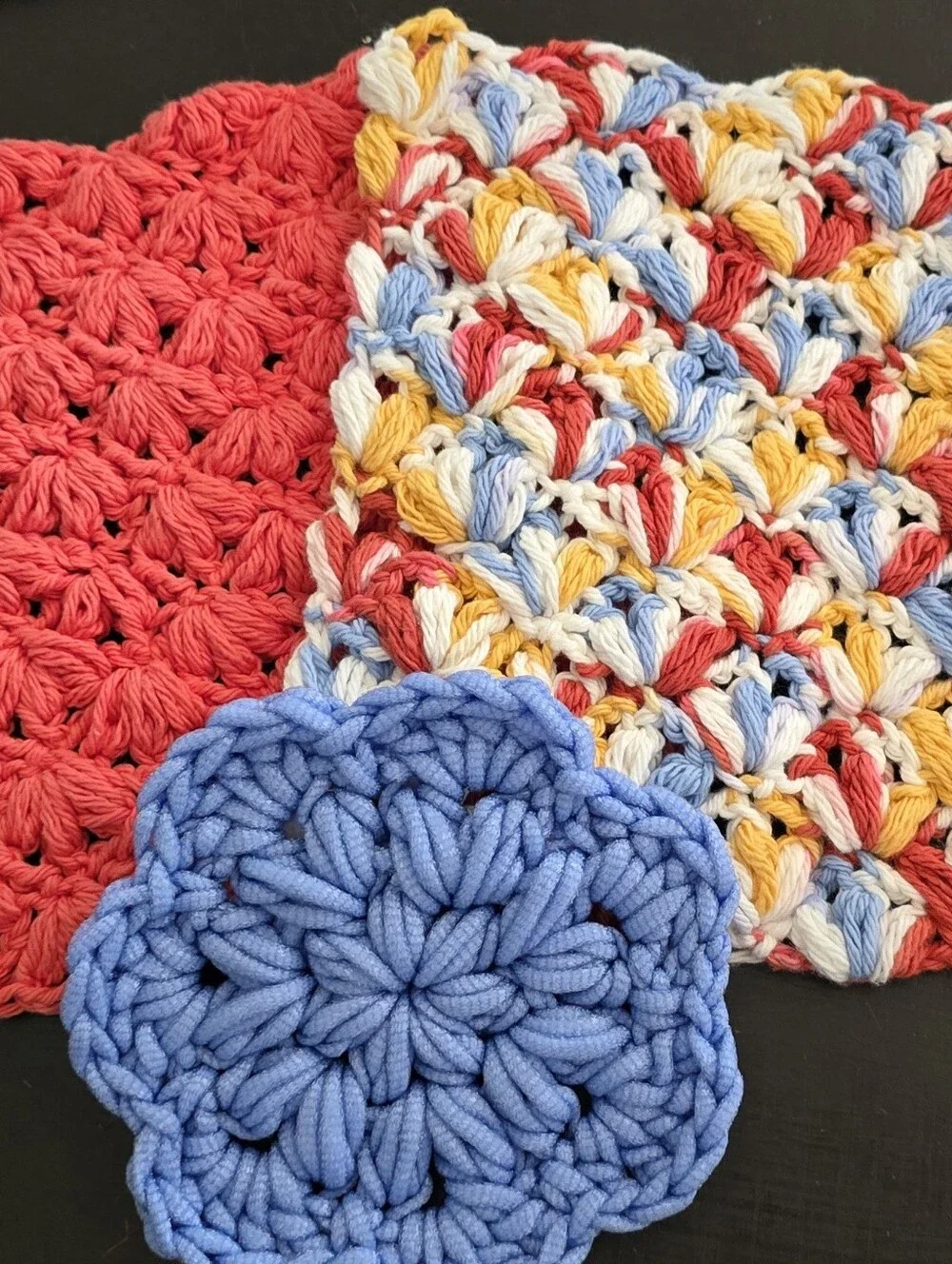 Handcrafted Crochet Dishcloth Set Eco-Friendly Beach Ball Palette